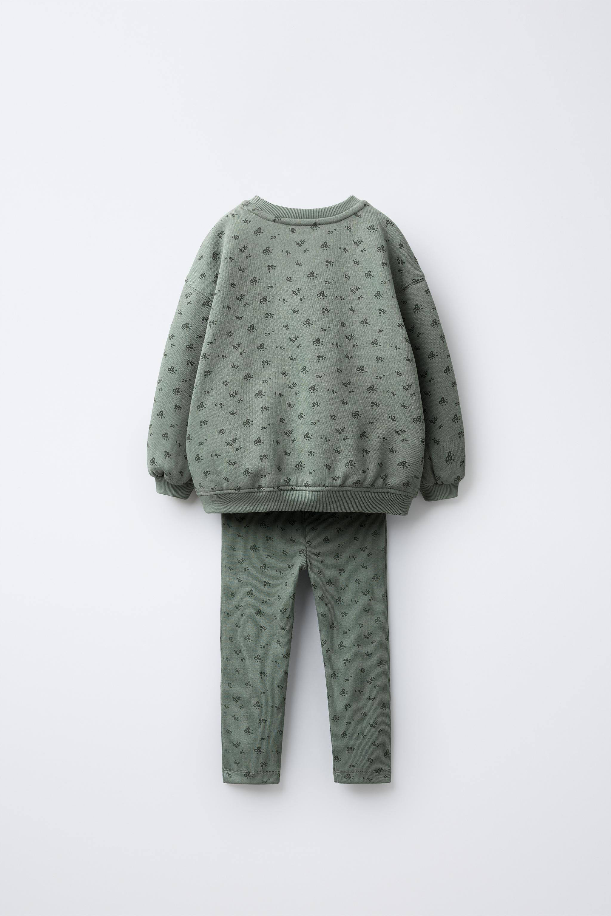 FLORAL SWEATSHIRT AND LEGGINGS SET